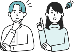 ひらめいている男女