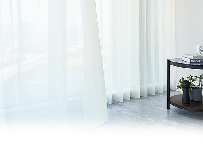 防炎レースカーテンの看板