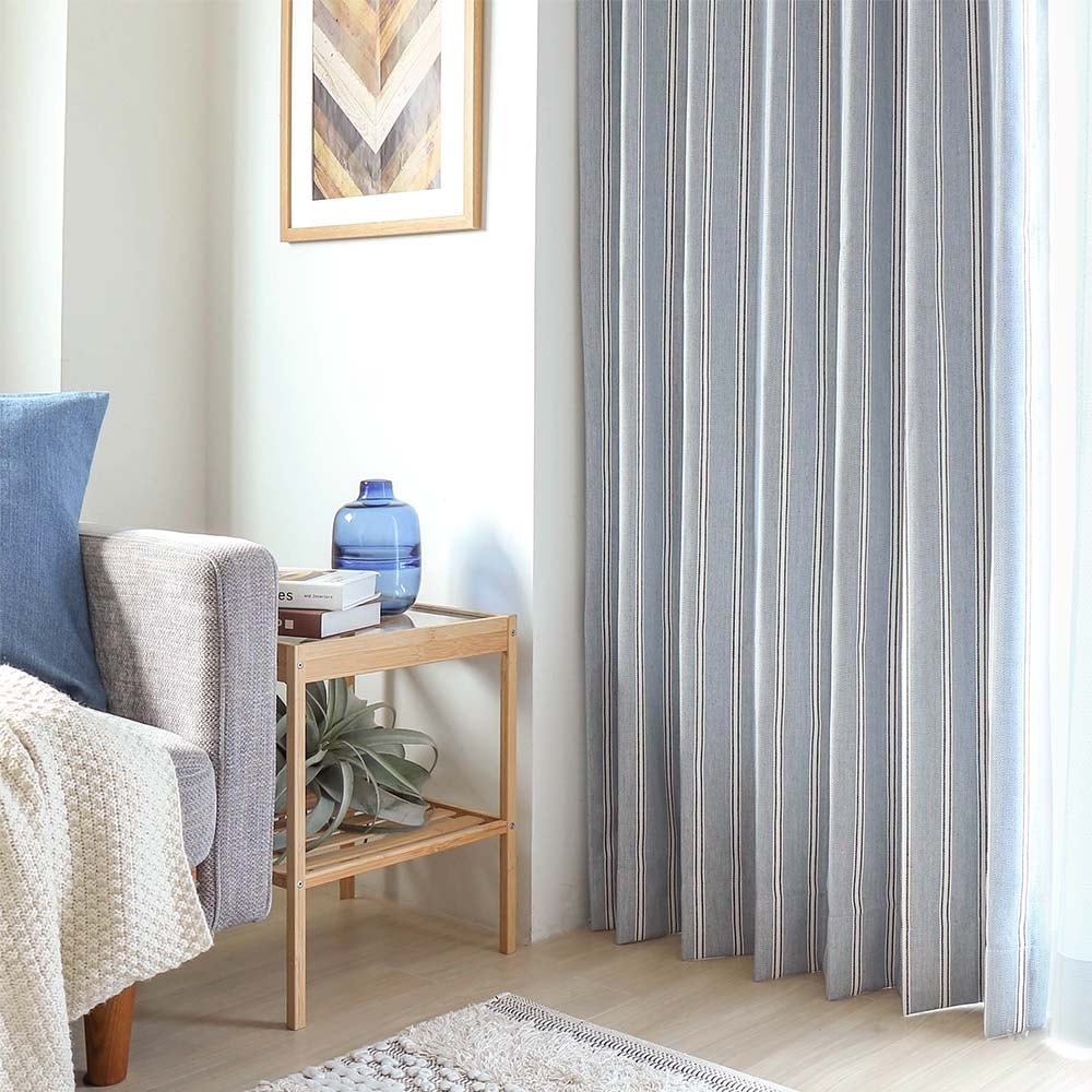 マリンストライプの完全遮光カーテンでさわやかな西海岸スタイルの完成！ ＜ジェレミー＞