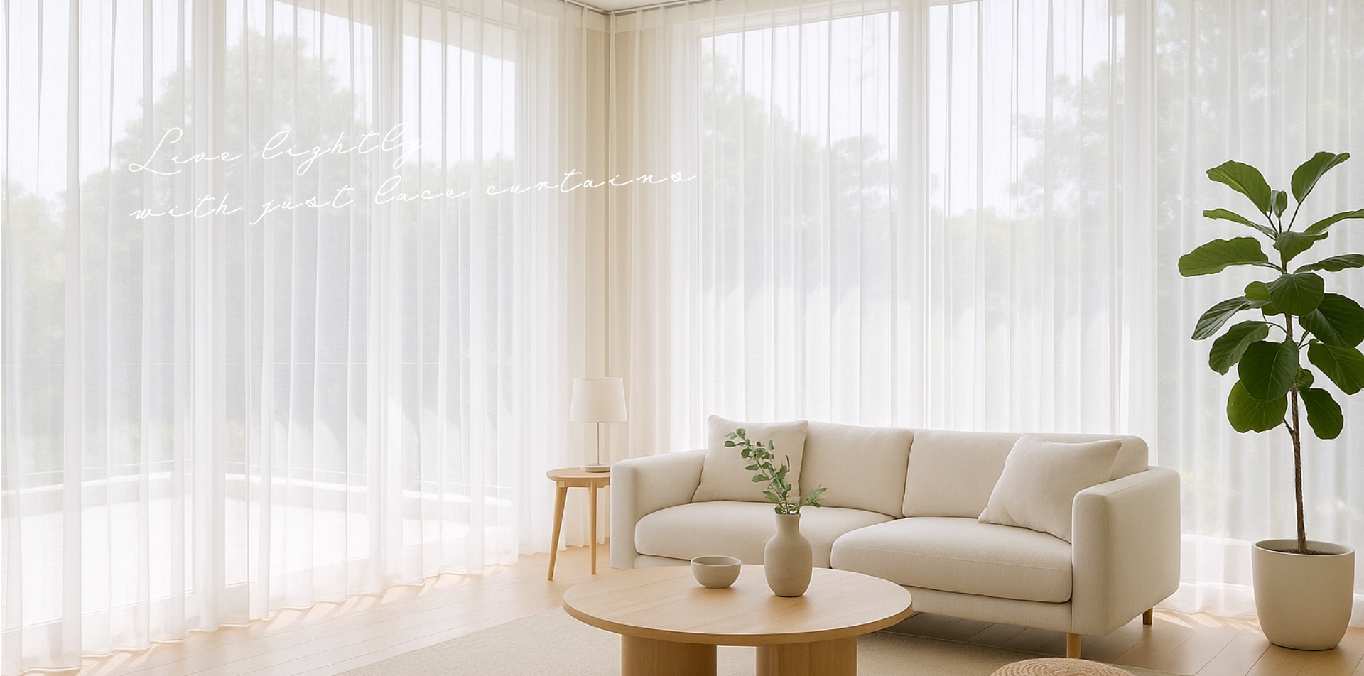 レースだけで叶う軽やかな暮らしpc用看板