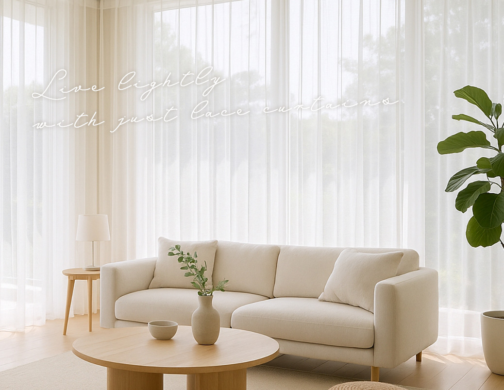 レースだけで叶う軽やかな暮らしスマホ用看板