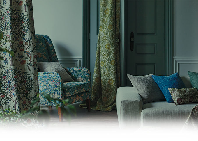 緑、グリーンのカーテンの看板