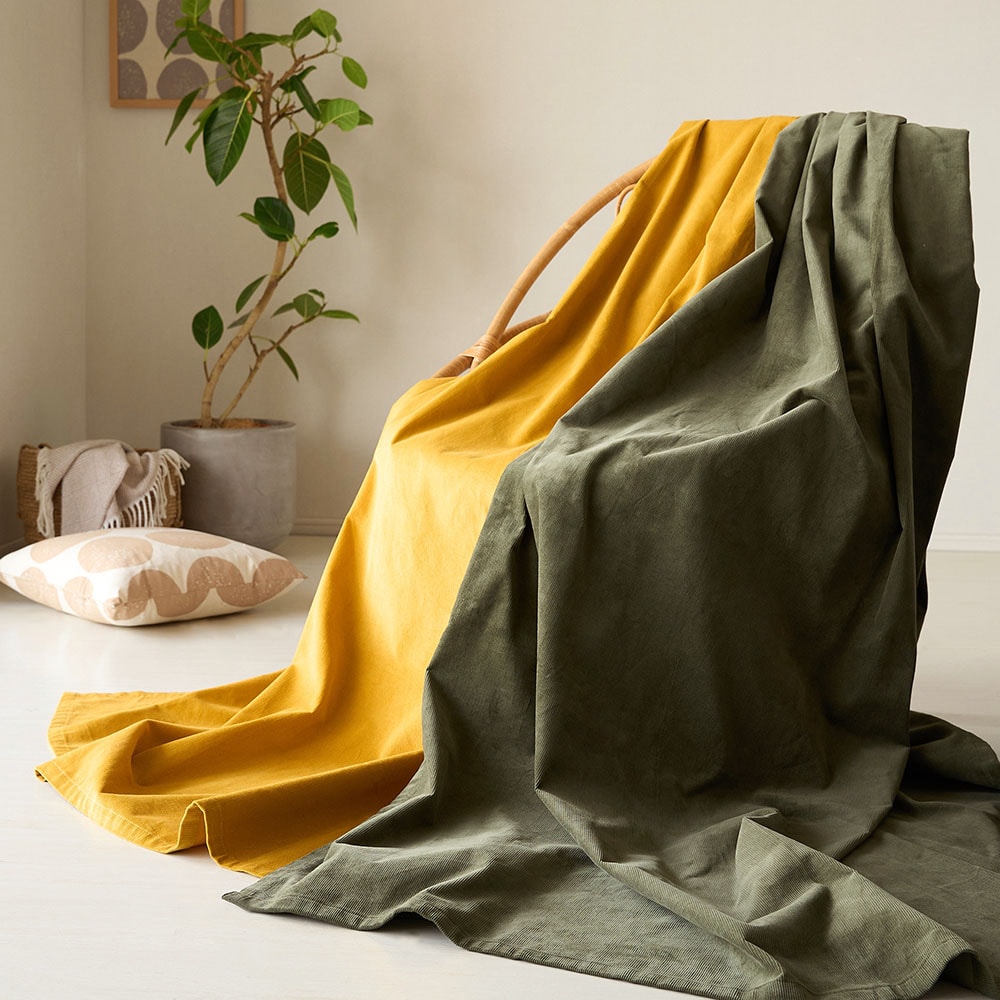 きれい見え中細畝コーデュロイの遮光カーテン。ナチュラルな暮らしを快適に ＜リブ＞