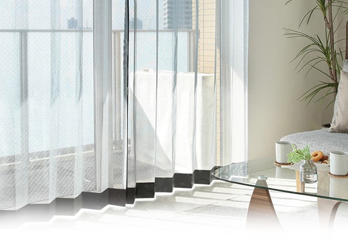 ミラーレースカーテンの看板