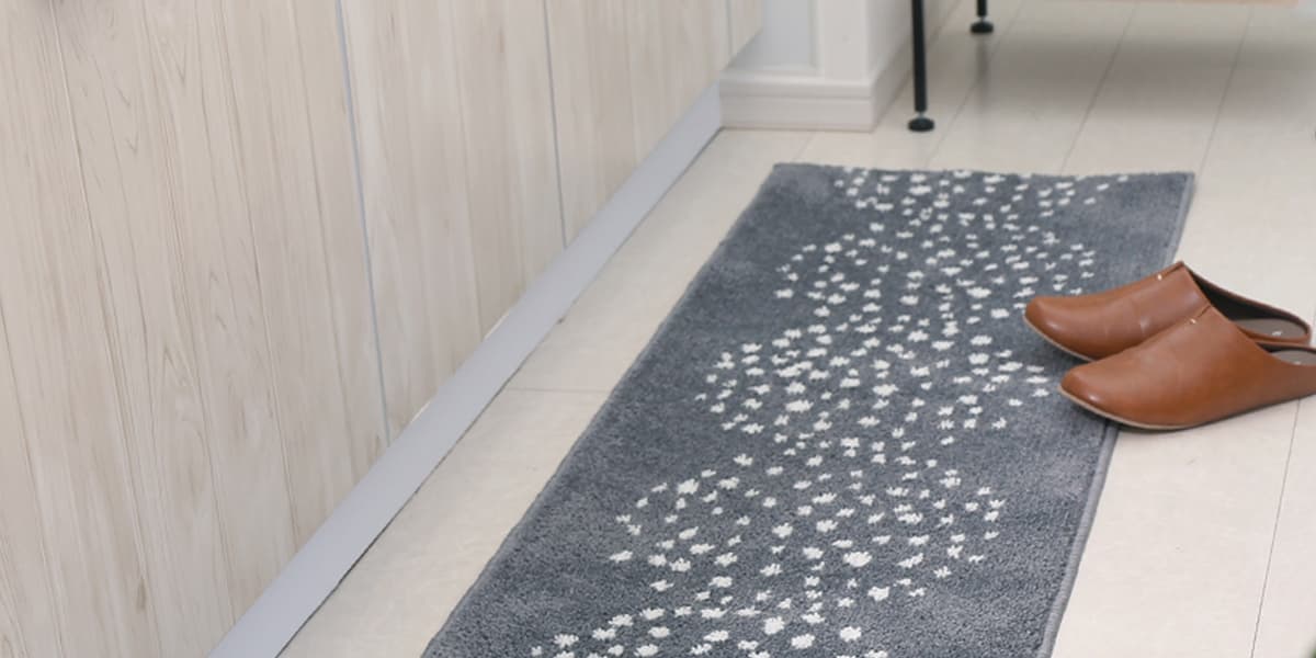 キッチンマット ナチュラルで温かみのある北欧風マット ＜ウォーム グレー＞