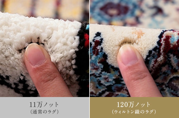 ウィルトン織を語るに欠かせない「ノット数」