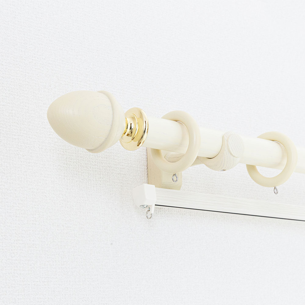 カーテンレール エレガントインテリアに映える、上品なフレンチアンティーク調カーテンレール ＜ラグレス33 Dキャップ ダブル＞