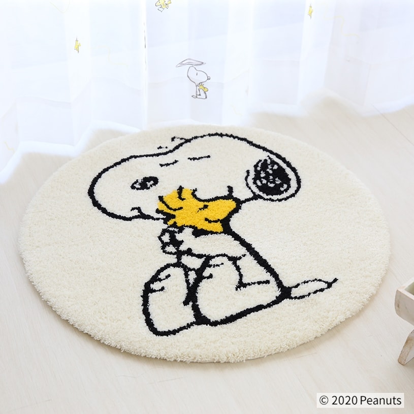スミノエ PEANUTS クロースフレンドマット ホワイト 65cm(円形)