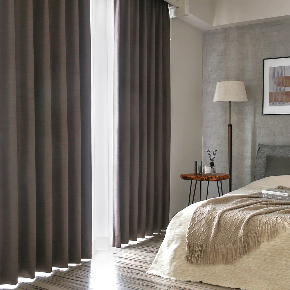 レースカーテンセット テレビノイズのようなデザインがおしゃれな遮光カーテン×ジオメトリックデザインがトレンド感抜群なミラーレースカーテン ＜アナログセット＞