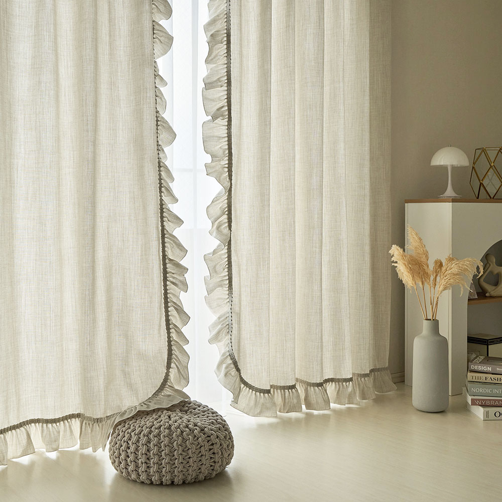 フリルカーテン 大人女子のために生まれたフレンチシックなフリルカーテン！くすみカラーとフリルデザインの相性がたまらない♪ ＜トート フリル＞