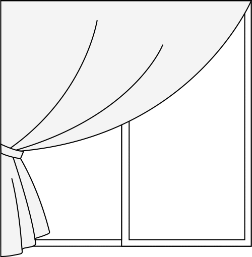 片開きのカーテン