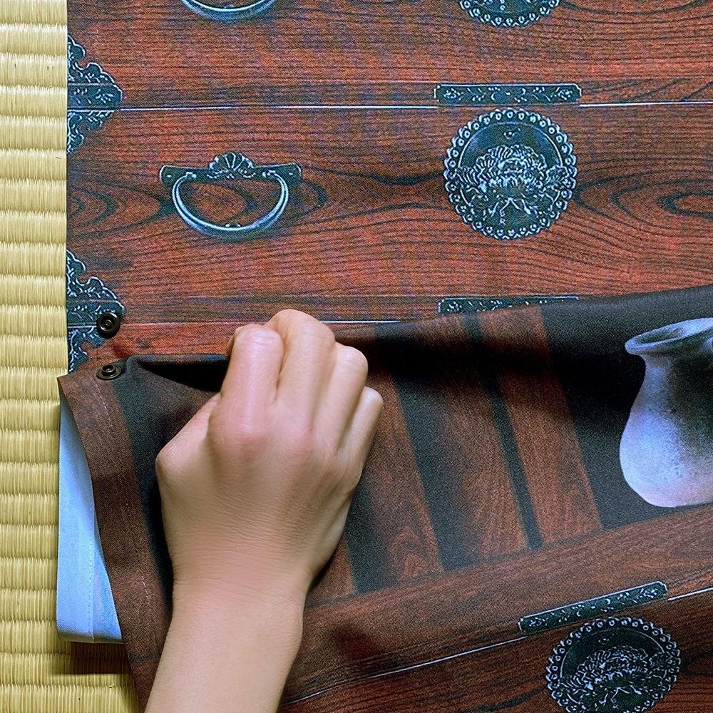 のれん ウォッシャブル ボタンで簡単調節♪好きな高さに変えられる高さ調節のれん ＜和階段＞06