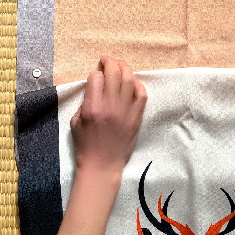 のれん ウォッシャブル ボタンで簡単調節♪好きな高さに変えられる高さ調節のれん ＜歌舞伎＞06