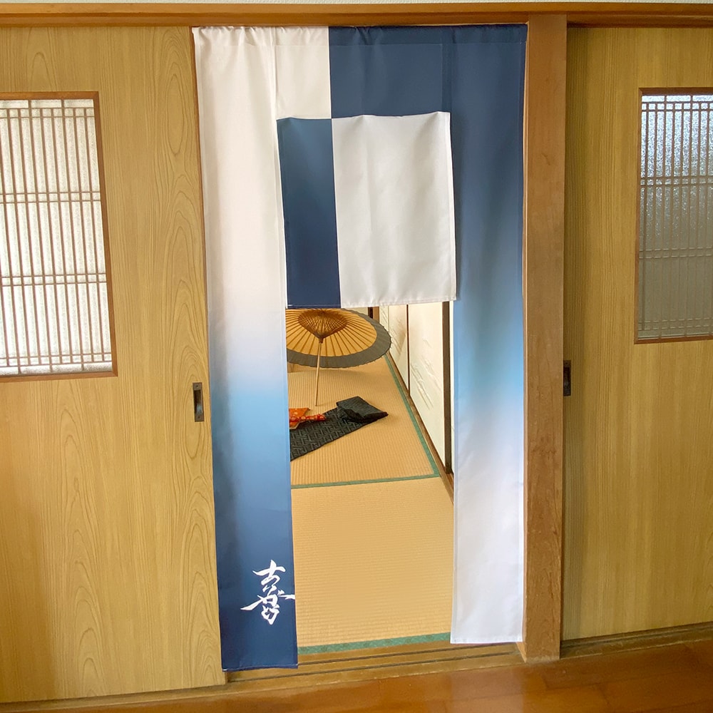 のれん ウォッシャブル ボタンで簡単調節♪好きな高さに変えられる高さ調節のれん ＜グラデーション＞04