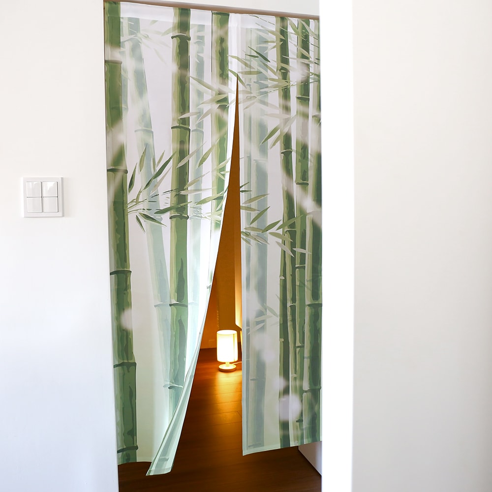 のれん ウォッシャブル  表と裏で違う柄を見せてくれる、Wプリント加工のこだわりのれん ＜竹林＞04