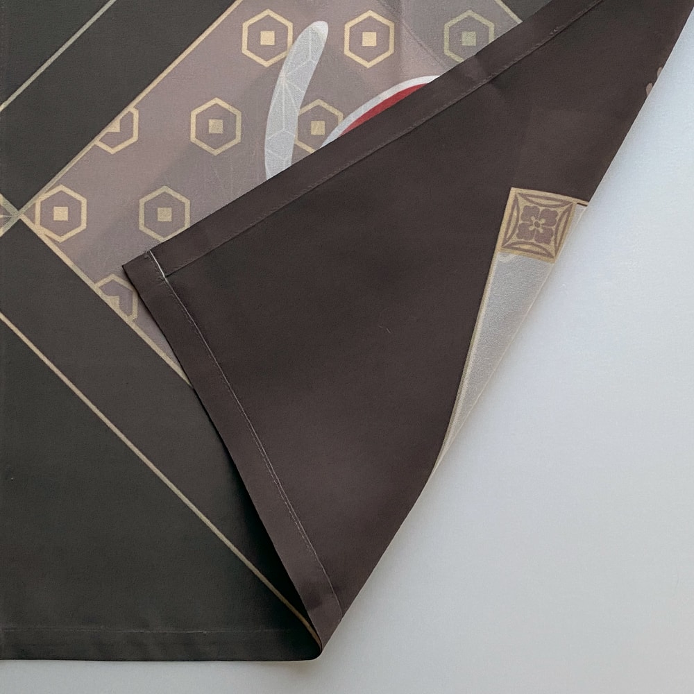 のれん ウォッシャブル  表と裏で違う柄を見せてくれる、Wプリント加工のこだわりのれん ＜七福うさぎ ブラウンベージュ ＞05