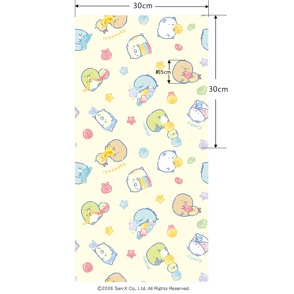 【柄の大きさ】タテ：30㎝　ヨコ：30㎝