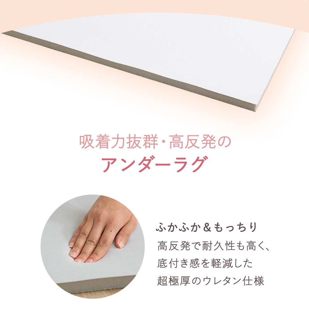 1年中快適に使えるラグと高反発快適アンダーラグをセットにしたエニタイム