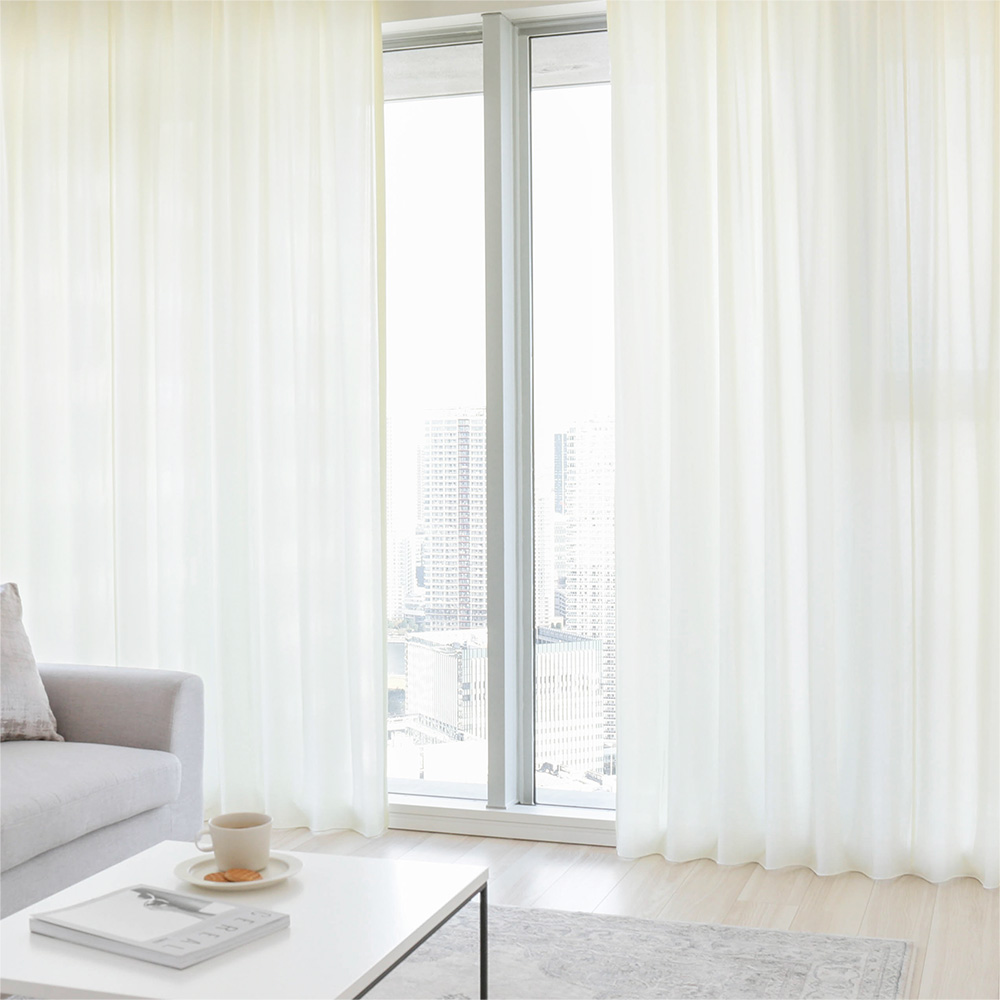 遮像レースカーテン とろけるようなシルクタッチがたまらない極厚レースカーテン ＜ミリュー＞