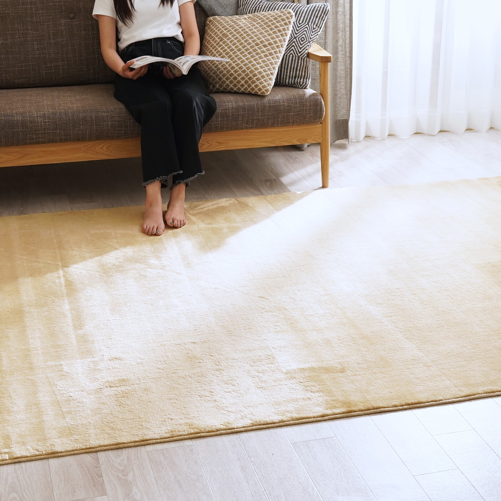 【アウトレット】アウトレット限定！特別価格のオーダーカーペット 柔らかなタッチがクセになる防ダニ・防炎カーペット＜パフト オーダーサイズ＞